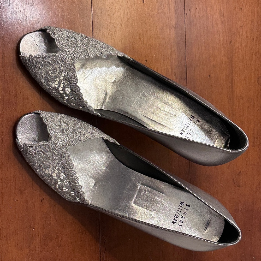 Stuart Weitzman Chantelle Aluminum Lace heel